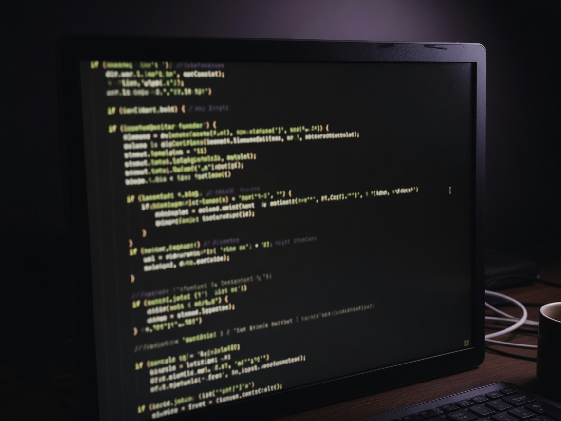 Code on screen